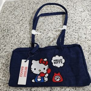NEW Baggu Nylon Bowler Bag (Embroidered Hello Kitty Phone)